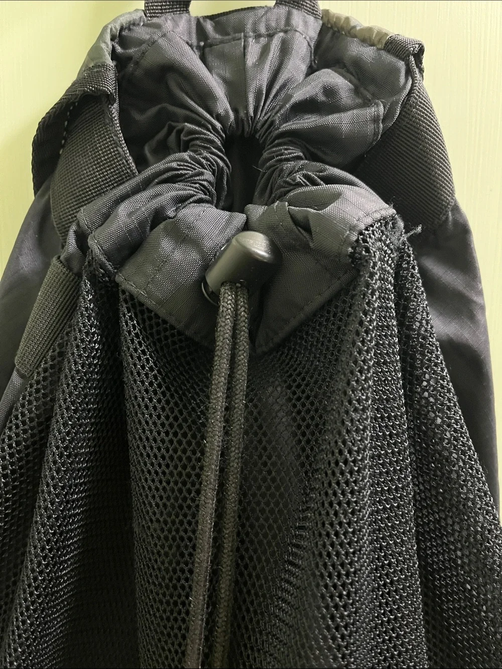 RVCA Camouflage Drawstring Backpack with Black Mesh Accents